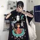 Hayao Miyazaki Thousand and Chihiro Animation Surrounding Two-dimensional T-shirt Cartoon Student Jacket Men's and Women's Short Sleeve Summer