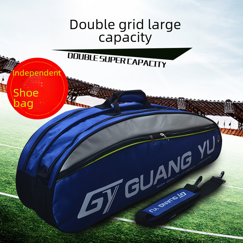 Guangyu 6 Pack Super Capacity Backpack Multi-layer Sports Shoulder Bag Handbag Badminton Racket Backpack