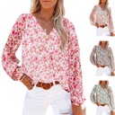 Spring, Summer and Autumn Women's Independent Station T-shirt Floral Chiffon Shirt Women's Shirt