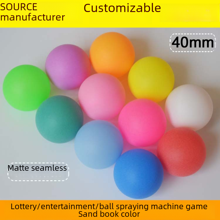 Frosted color 40mm table tennis PP seamless word-free lottery ball betting touch lottery ball plastic spray ball machine ball