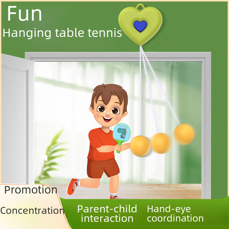 Love hanging table tennis trainer children's indoor parent-child hanging hand-eye coordination system training toy home