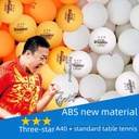 厂家批发群星ABS新材料40+三星球训练比赛白色黄色桶装60只乒乓球