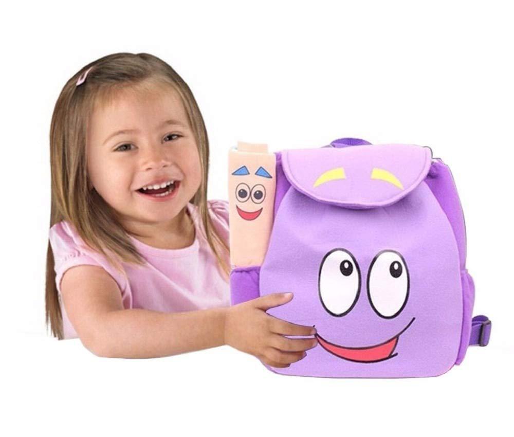 Taobao Hot Map Pencil Case Dora Bag Purple Cartoon Bag Travel Bag Embroidered Backpack Children's Schoolbag