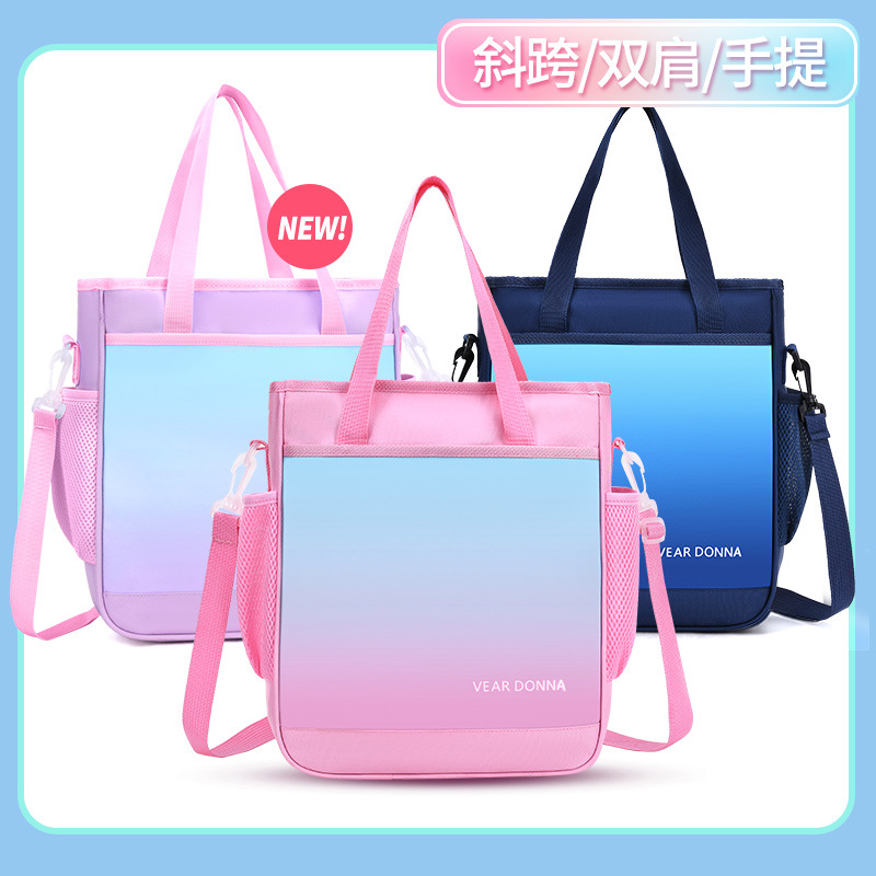 Factory tutoring bag Primary School students junior high school students large capacity handbag hand carrying diagonal bag backpack Art bag