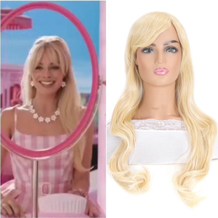 电影Barbie芭比cos假发芭比浅金色cosplay假发微卷发长发芭比假发