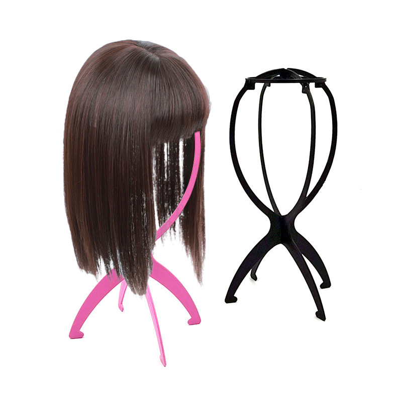 塑料假发支架 可折叠假发头套架子 头套支架理发店假发支撑放置架