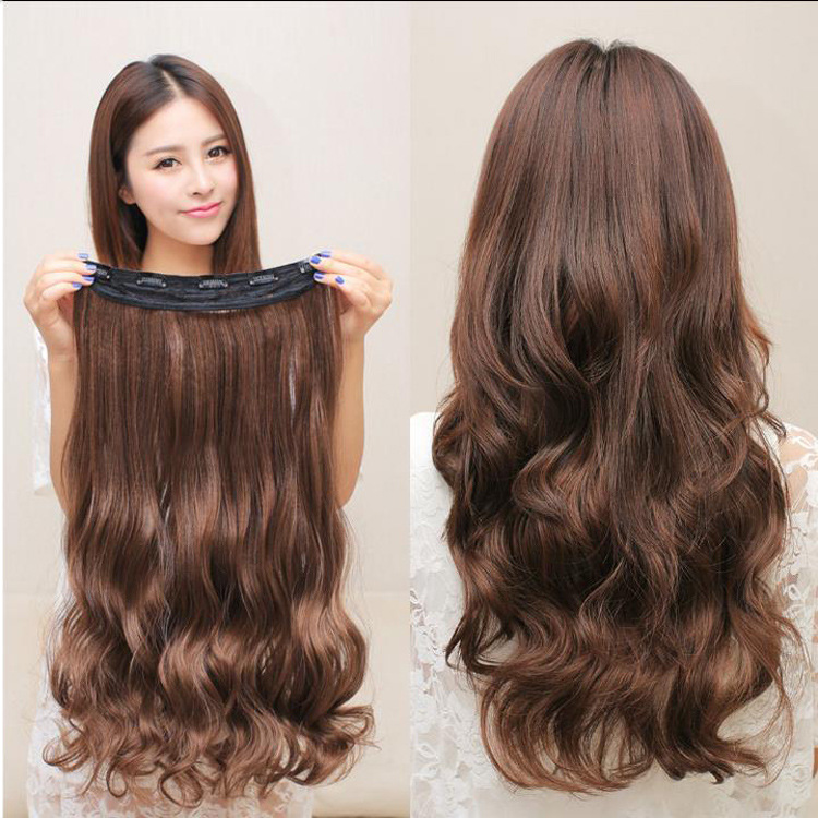 Fashion women's five-clip curly hair piece five-card wig seamless hair piece 120g chemical fiber clip hair spot