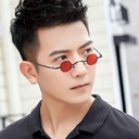 ultra-small round metal sunglasses for men and women Mini TikTok Funny Internet Celebrity Same Glasses Hip Hop Sunglasses