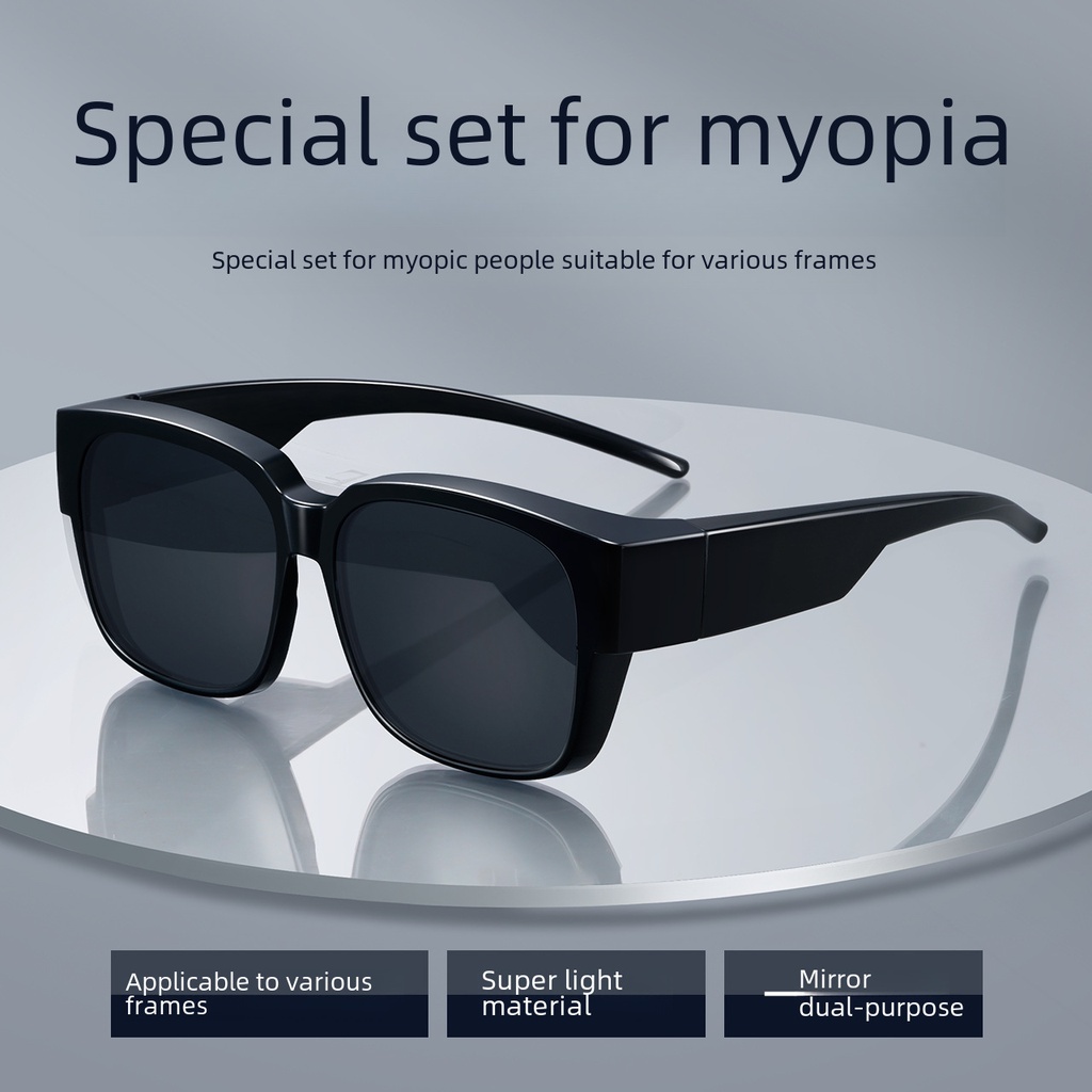 Glasses set myopia sunglasses fashionable clip polarized UV-proof driving special ultra-light myopia glasses set frame sunglasses for women