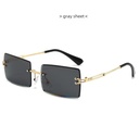 Retro Arrival Frameless Square Sunglasses Women's Korean Style Fashionable Trendy Men's Glasses Slimming Street Shot Sunglasses