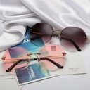 Frameless sunglasses female Korean version of the cut edge gradient sunglasses transparent sea piece 8063