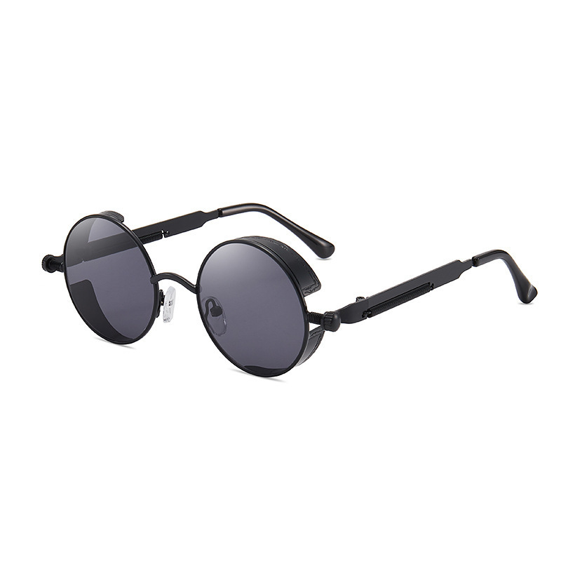 personality hip hop sunglasses cross-glasses round glasses steam retro punk spring metal sunglasses 58028