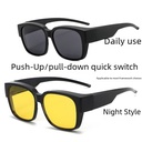 Driving glasses myopia sunglasses men's sunglasses women's polarized glasses fishing anti-ultraviolet clip myopia two-in-one