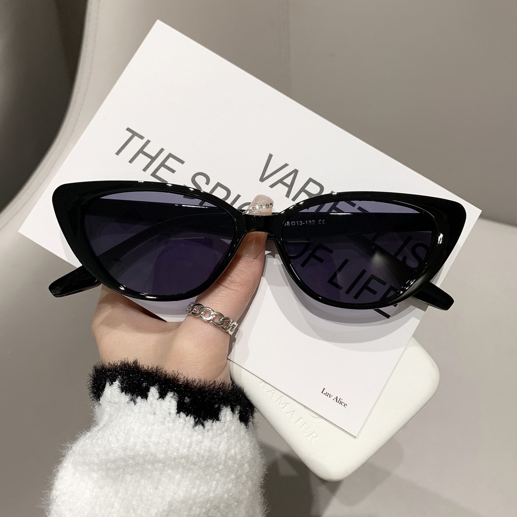 Concave shape small frame cat eye Internet famous same style sunglasses high sense sunglasses face small sunglasses