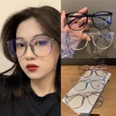 ins Transparent Glasses Large Frame Plain Glasses Women's Ultra Light Flat Glasses Anti-Blue Light Glasses Frame Optical Myopia Glasses