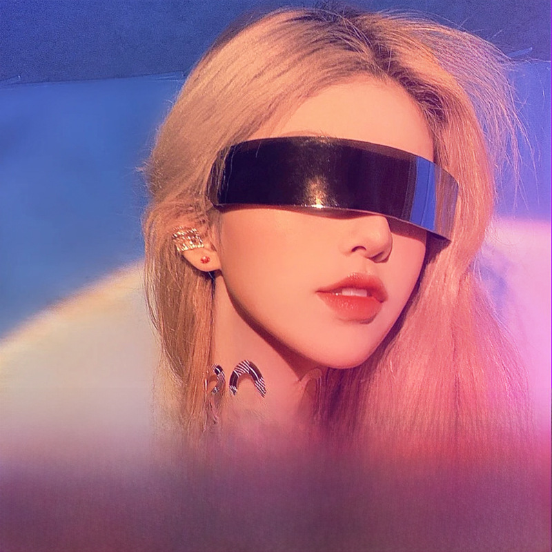 Cyberpunk Future Technology Sense Glasses Sci-fi Luminous Sunglasses led TikTok ins Male TikTok Online Celebrity Female Bar