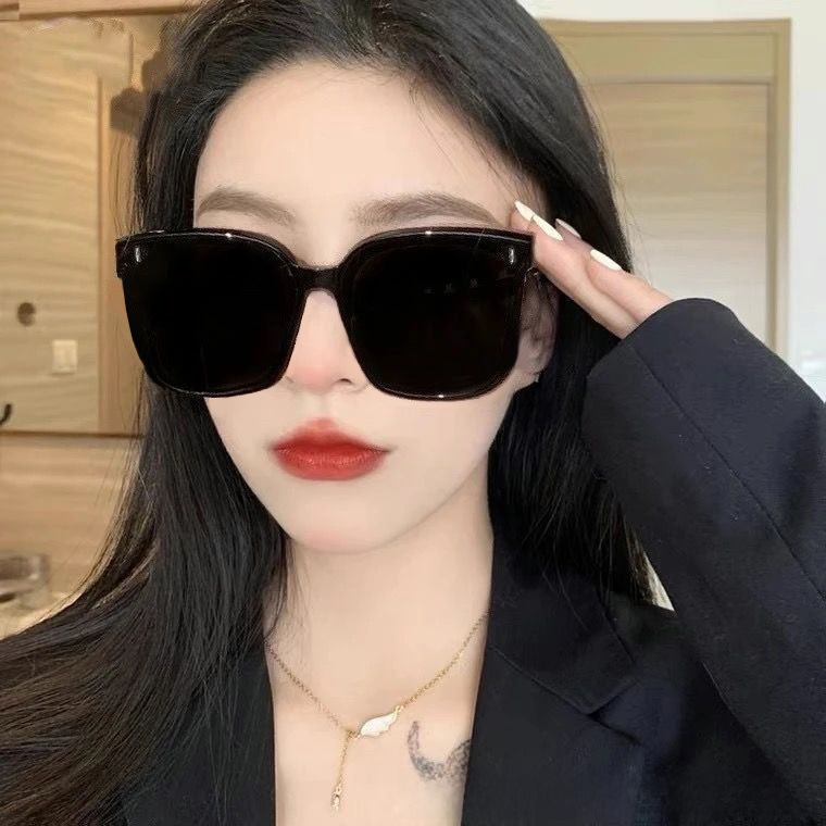 G family sunglasses women's one vertical rice nail sunglasses Korean style big face slimming anti ultraviolet ins round face online red same style