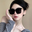 High-grade sunglasses women's face slimming chain leg star sunglasses big face slimming black