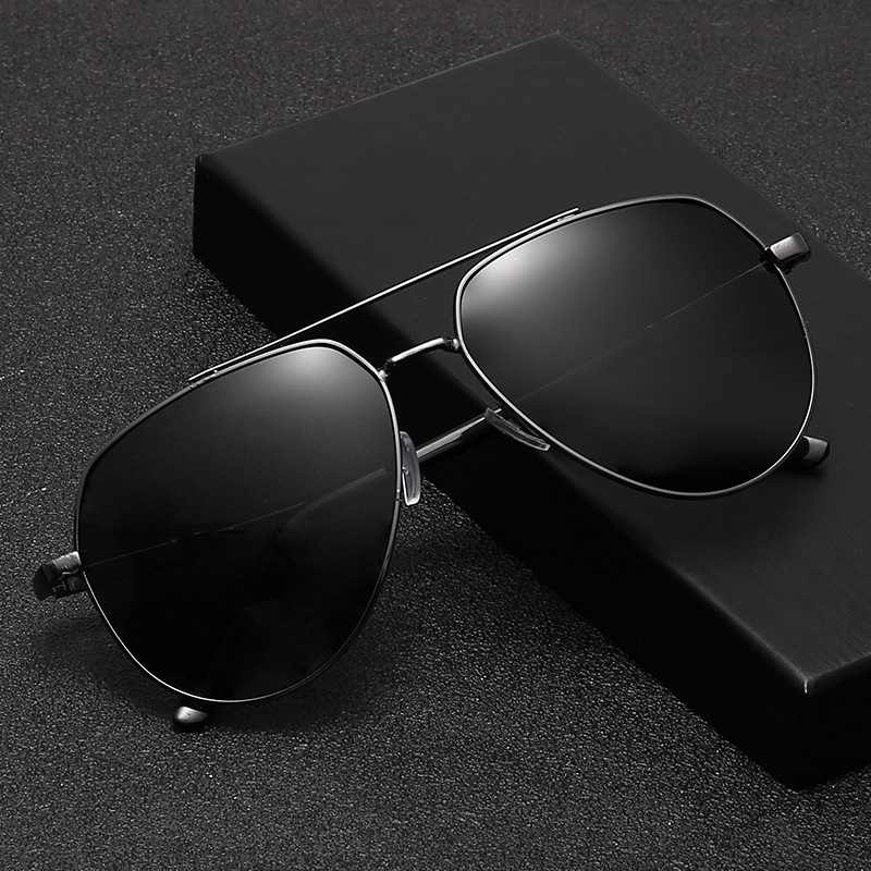 Polarized sunglasses Summer men's glasses metal double beam goggles black sunglasses women factory