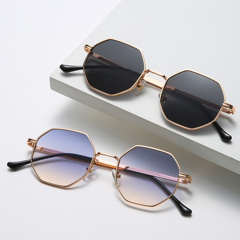 Fashion Sunglasses Women Retro Polygon Small Frame Metal Sunglasses Men's Classic Fashion Glasses