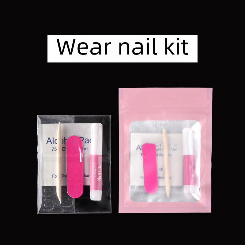 Wearing nail art kit nail art finished accessories double-sided Jelly Glue nail file alcohol cotton tool kit set