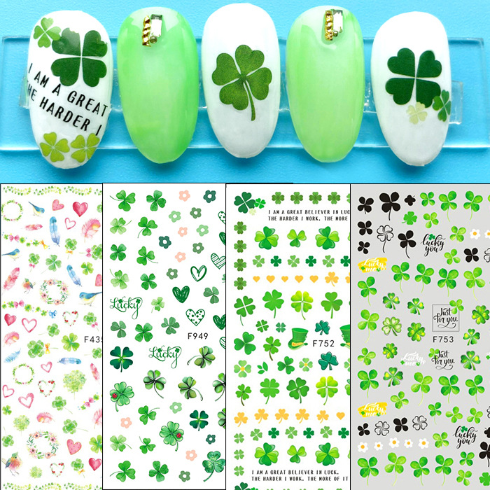 Four-leaf Grass Nail Art Stickers Nail Stickers Summer Leaves Ginkgo Leaf Tropical Plants Saint Parik Festival F652-661