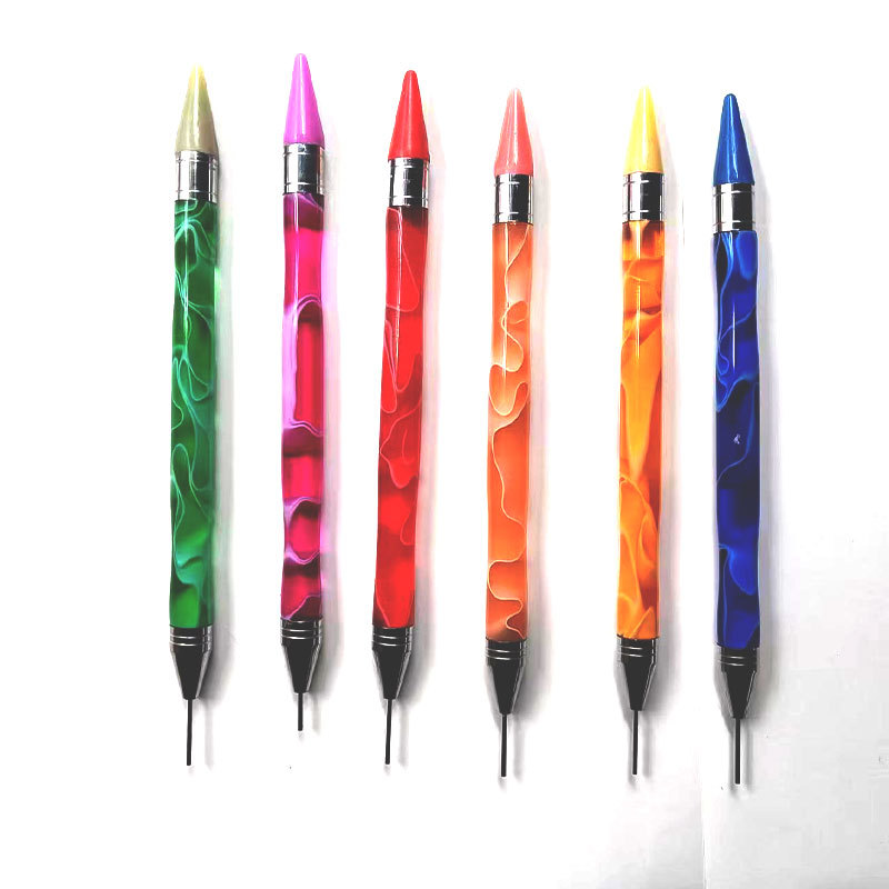 Factory supply acrylic nail pen double point drill wax pen with sticky unloading drill nail tools