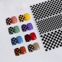 Aha Nail Art Back Adhesive Paper Internet Celebrity Explosions ins Chessboard Plaid Nail Decorations Decals