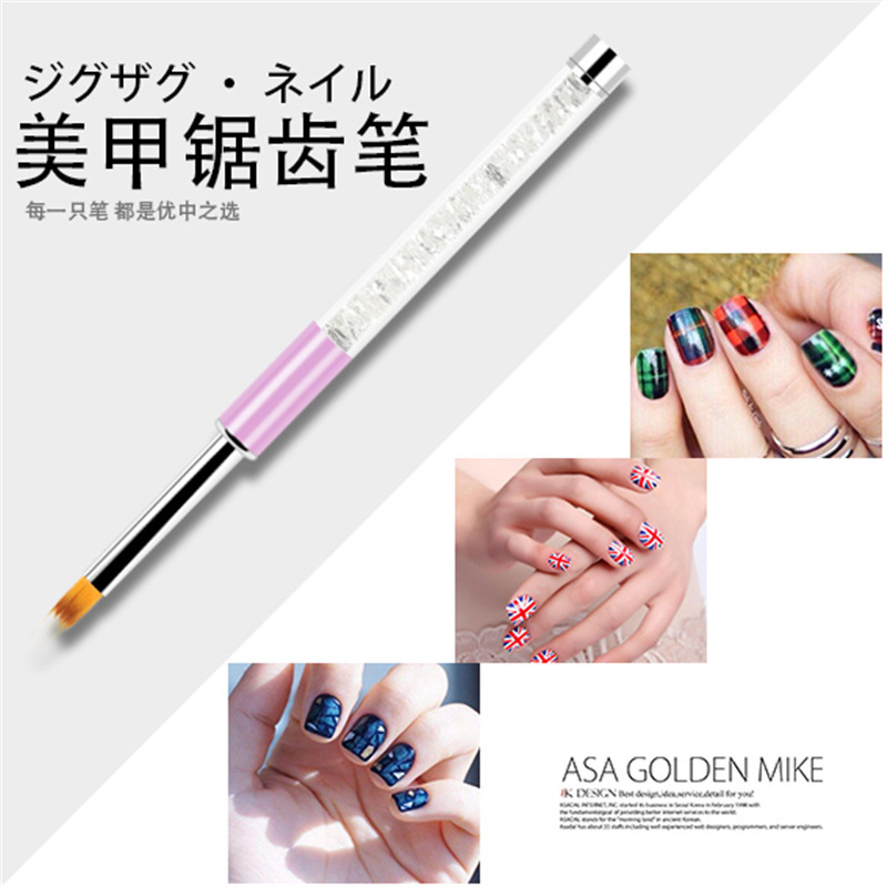 Japanese-style nail serrated pen powder Rod White Diamond blooming painting pen nail brush special tools