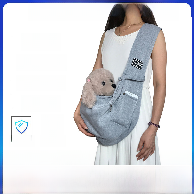 foldable portable breathable gray pet messenger bag Teddy Bomei travel soft dog backpack