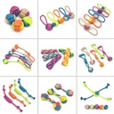 Pet toy two-color candy cotton rope ball molar tooth cleaning bite resistant toy knot dog toy dog toy