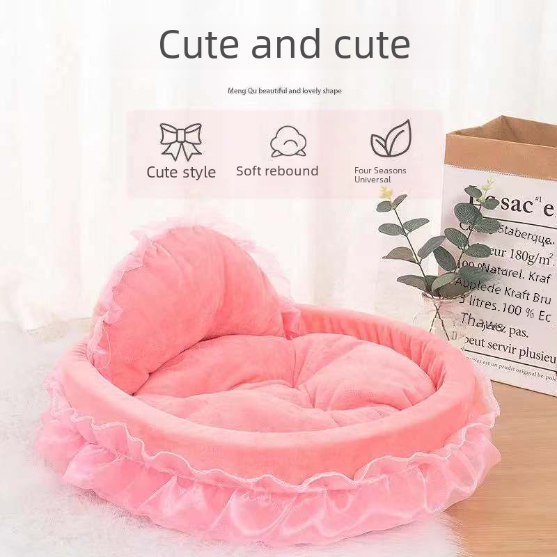 Kennel Pet Supplies Cute Princess Bed Cute Lace Teddy Nest Pet Nest Cat Nest Cotton Nest