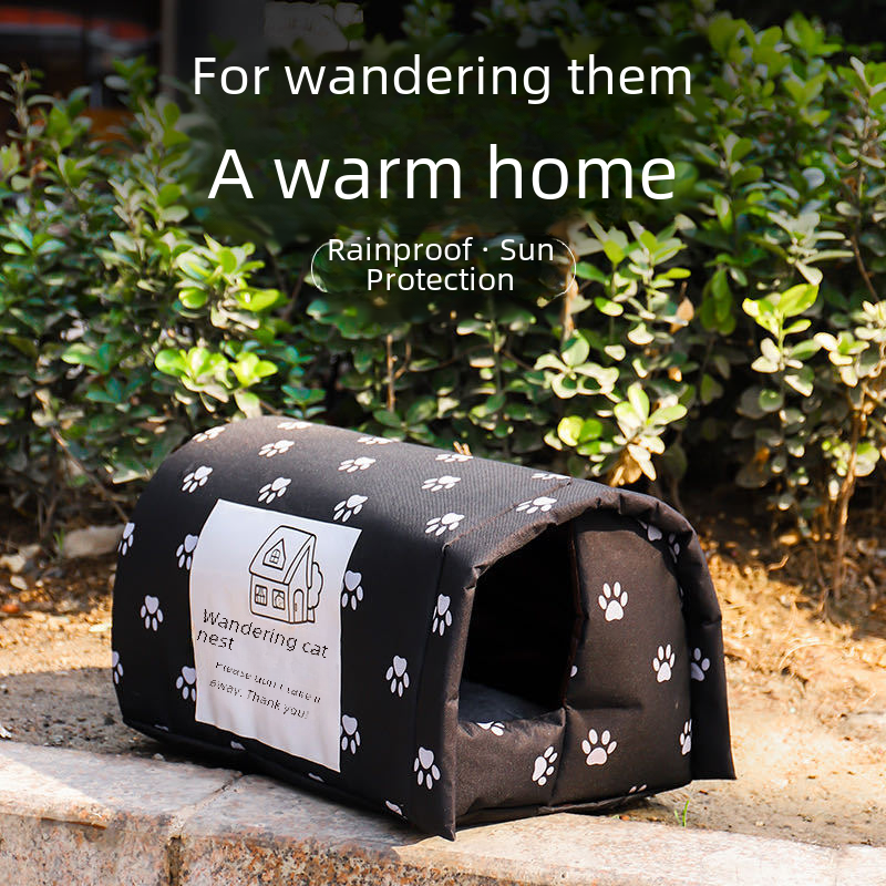 Wandering cat Nest outdoor stray cat dog house warm Oxford cloth waterproof sunscreen cat house cat house pet nest