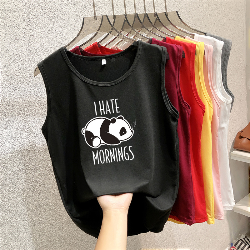 Jin Manqi summer sleeveless T-shirt women's vest loose large size cartoon bottoming vest top women's tide