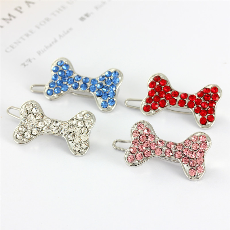 Factory direct rhinestone alloy hair accessories children's hairpin little girl pet accessories long-haired dog electric