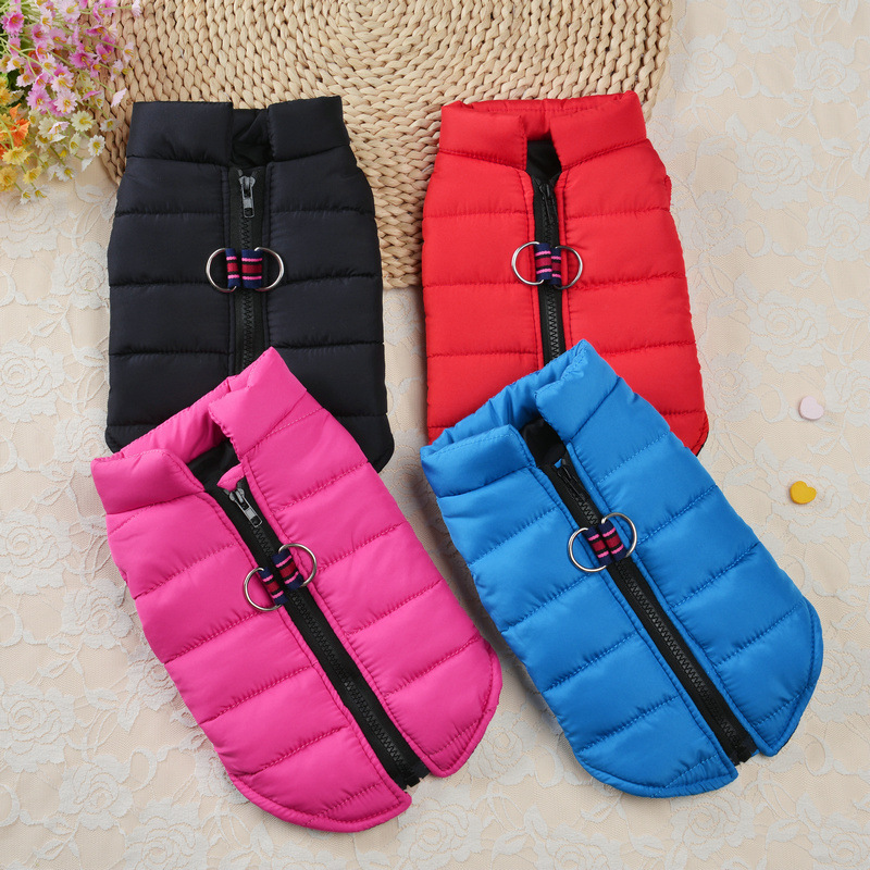 autumn and winter pet clothes zipper vest warm dog clothes fashion atmosphere pull button dog clothing