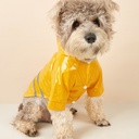 dog raincoat PU reflective strip hooded dog raincoat teddy bear pet raincoat factory