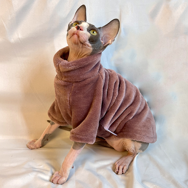 无毛猫衣服秋冬款加厚斯芬克斯猫衣服批发德文貂绒打底保暖舒适