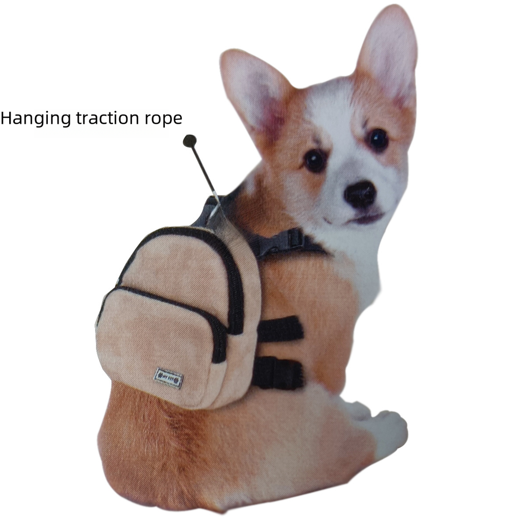 Pet Bag Self-carrying Dog Bag Flannel Cat Going Out Snack Small Bag Portable Double Pocket Hangable Traction Rope