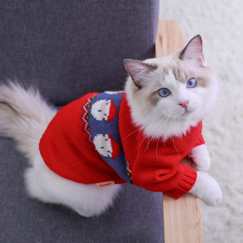 Pet clothes cat Christmas sweater small dog winter warm autumn and winter pet clothes