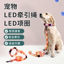 宠物LED项圈批发宠物户外发光安全警示用品宠物项圈LED牵引绳