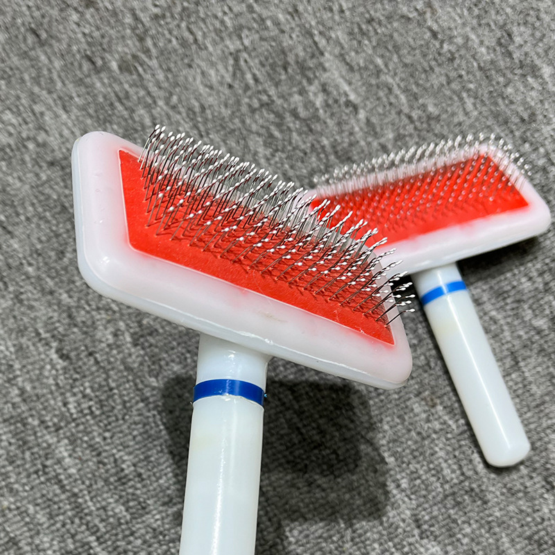 Spot straight hair pet fur brush needle comb small white comb with airbag pet cat comb dog brush beauty supplies