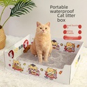 Qioh disposable cat litter box portable temporary folding portable cat litter box disposable toilet