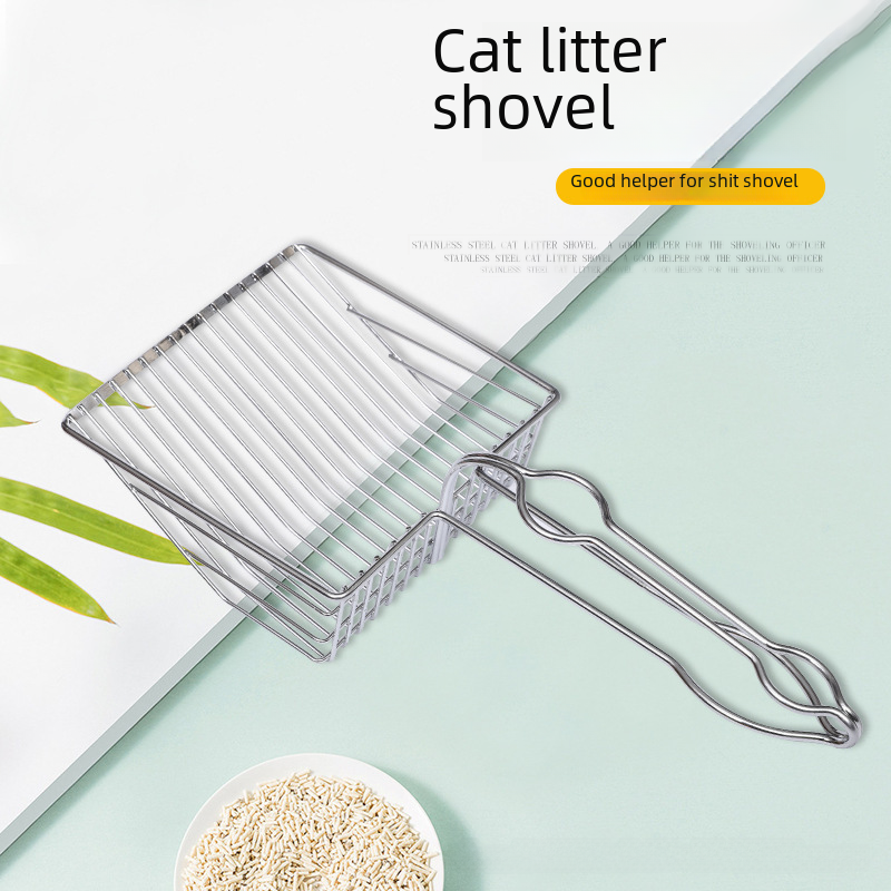 Cat litter shovel stainless steel metal large cat excrement shovel cat toilet shovel excrement tofu cat litter shovel cat supplies