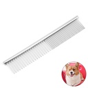 Stainless steel pet comb dog straight comb dog open knot comb pet beauty tools manufacturers spot