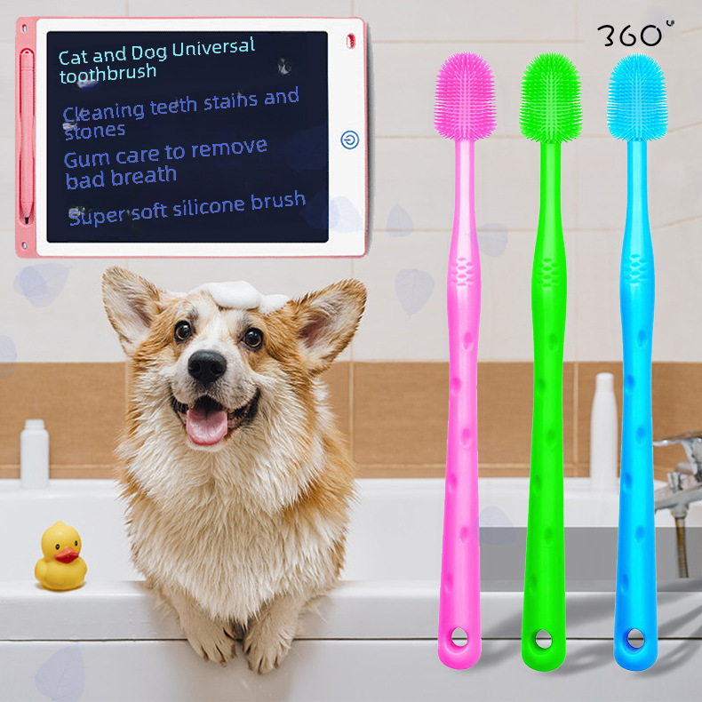 Cat Toothbrush Toothpaste Set Dog Brush Pet Toothbrush Teeth Small Dog Pet Silicone Toothbrush Tooth Cleaning Supplies