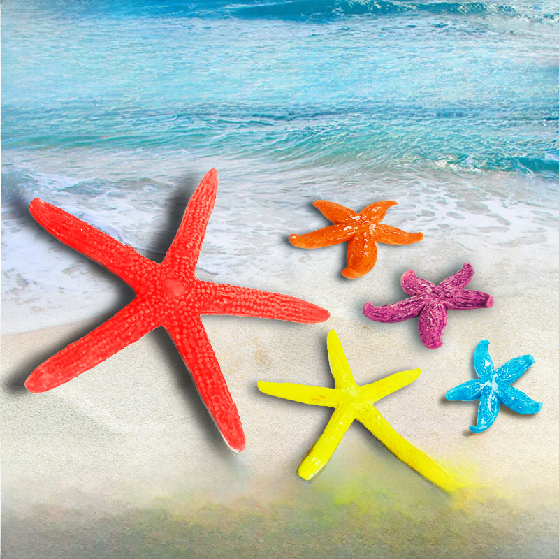 Starfish Simulation Coral Fish Tank Landscaping Watching Water Grass Starfish Partner Fish and Shrimp Set Small Package Micro Landscape