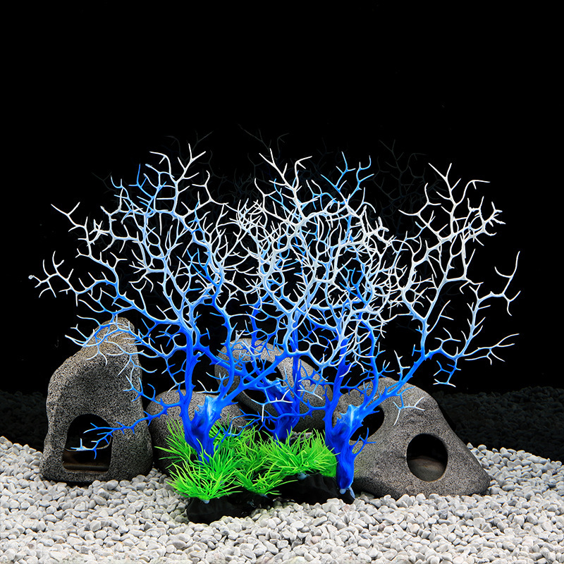 Fish House Factory Direct plastic simulation coral tree iron tree fish tank decoration landscape aquarium set CT82