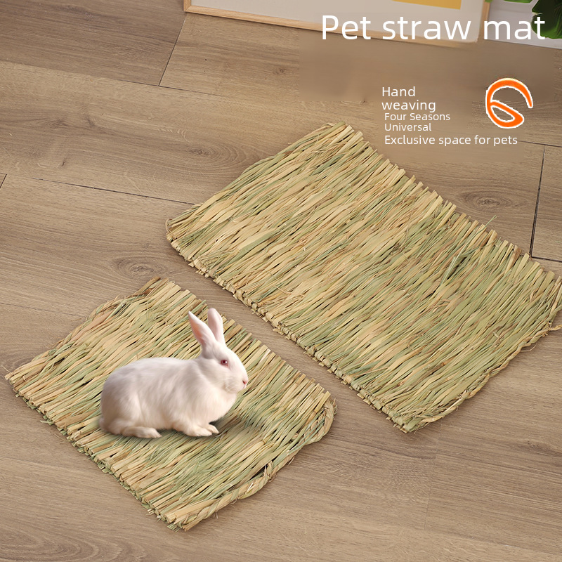 Pet Straw Mat Hamster Rabbit Dutch Pig Straw Mat Molar Nest Hand-woven Pet Bed