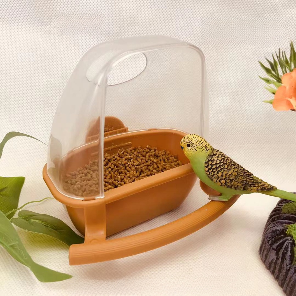 鹦鹉鸟食盒塑料喂鸟器户外鸟食罐鸟用饲料盒防洒防溅鸟食杯